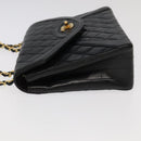 CHANEL Matelasse Chain Hand Bag Lamb Skin Black Gold CC Auth yk15914A-5