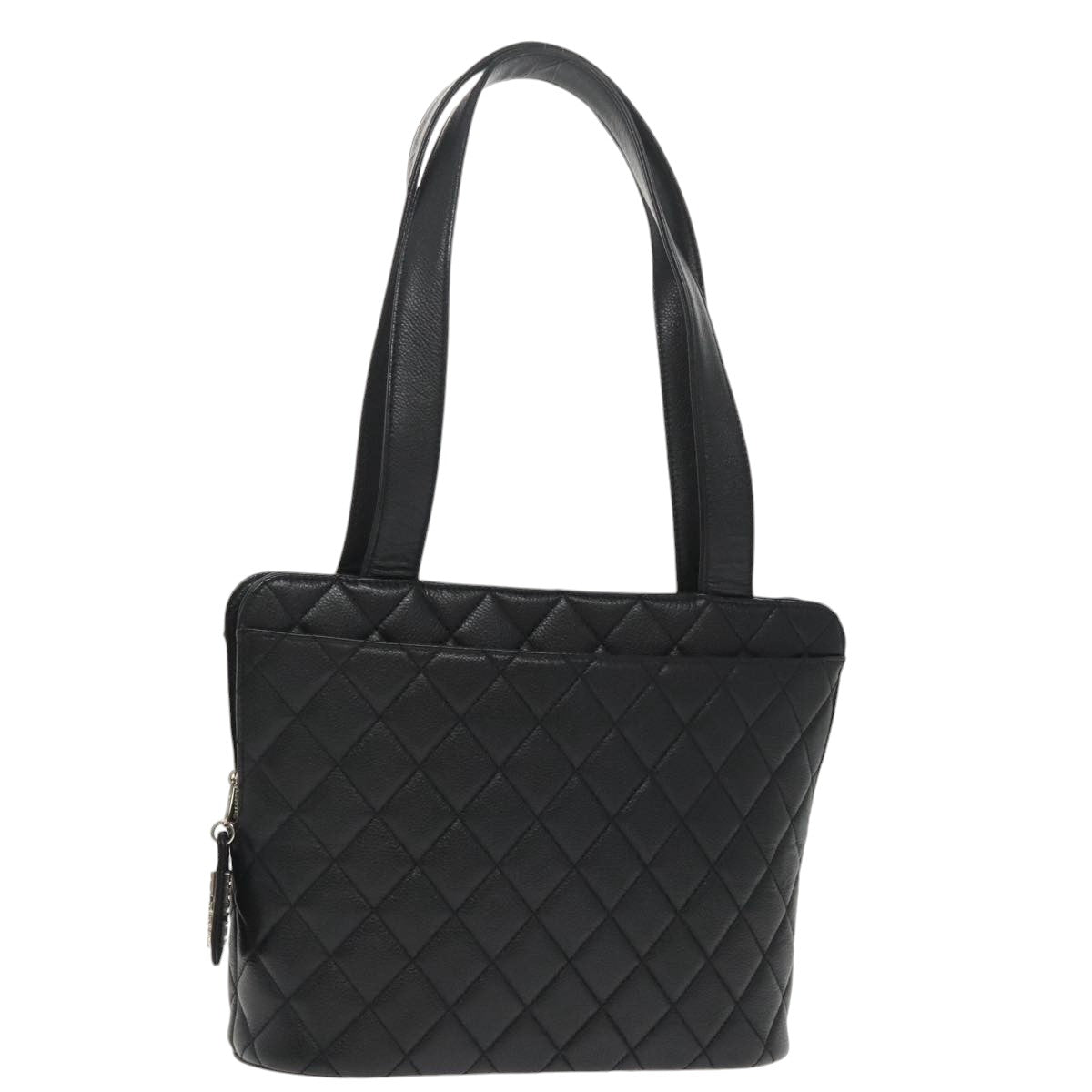 CHANEL Matelasse Tote Bag Caviar Skin Black CC Auth yk15918A