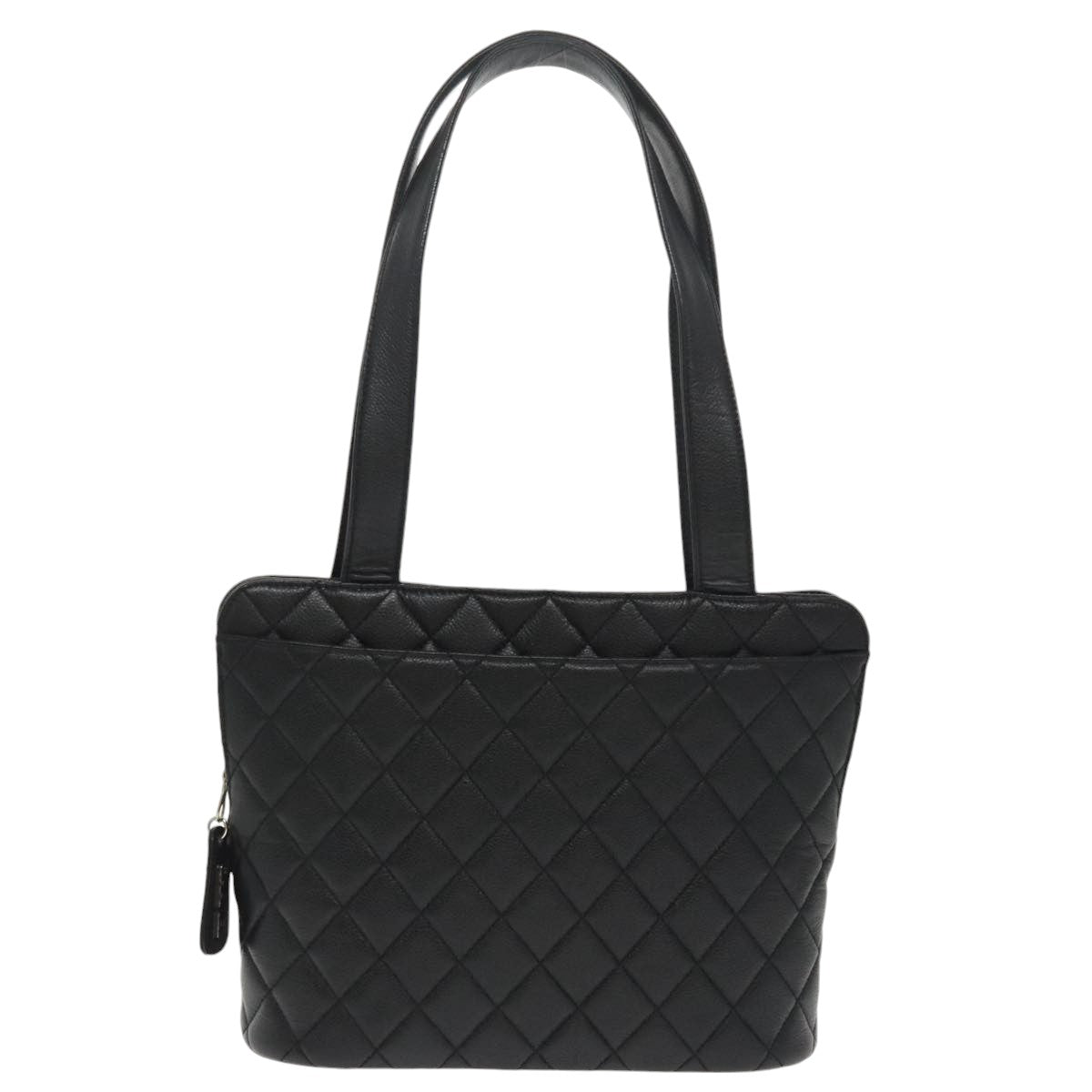 CHANEL Matelasse Tote Bag Caviar Skin Black CC Auth yk15918A