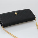 Christian Dior Trotter Canvas Chain Shoulder Bag Black Gold Auth yk15936-6