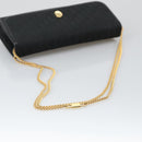 Christian Dior Trotter Canvas Chain Shoulder Bag Black Gold Auth yk15936-7