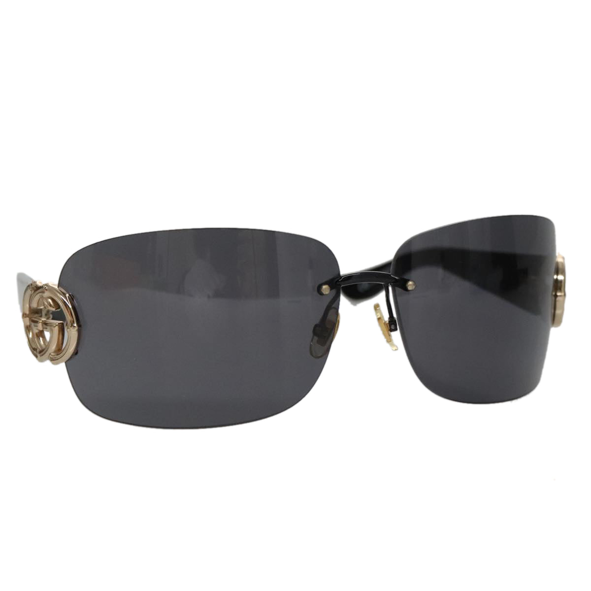 GUCCI Sunglasses Plastic Black Auth yk15937