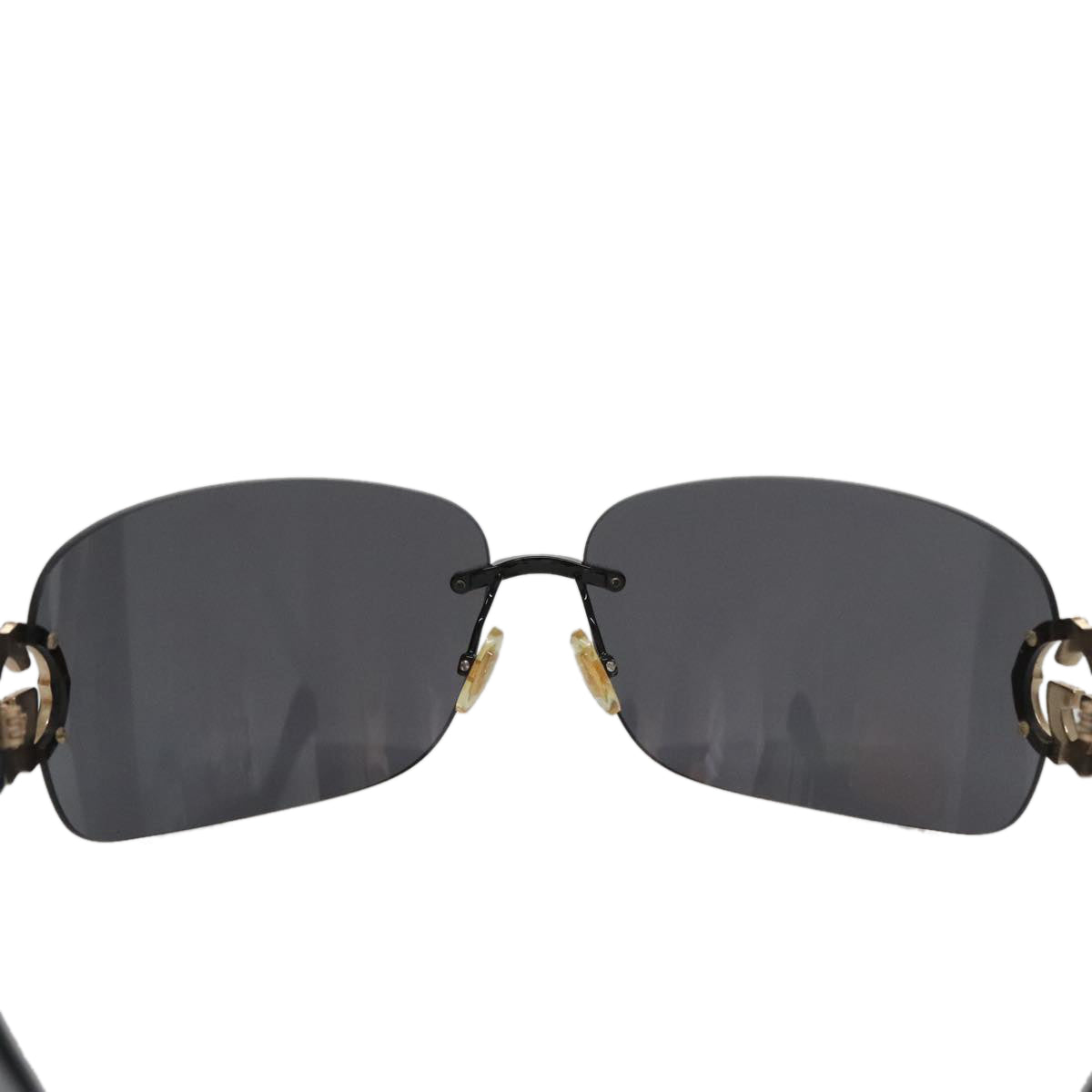 GUCCI Sunglasses Plastic Black Auth yk15937