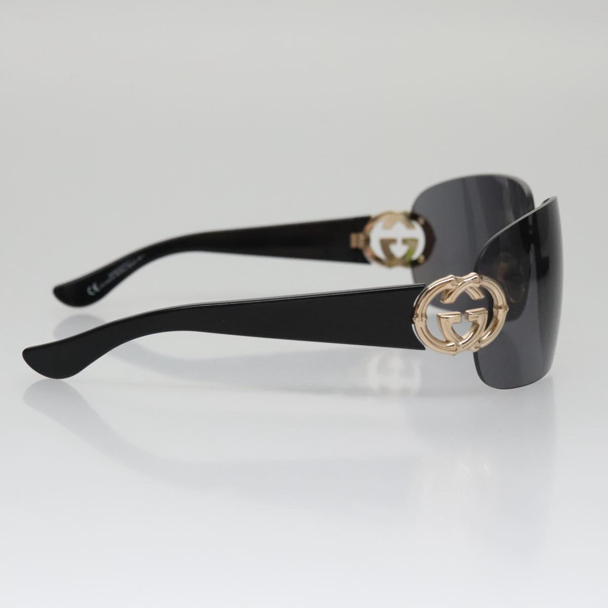 GUCCI Sunglasses Plastic Black Auth yk15937