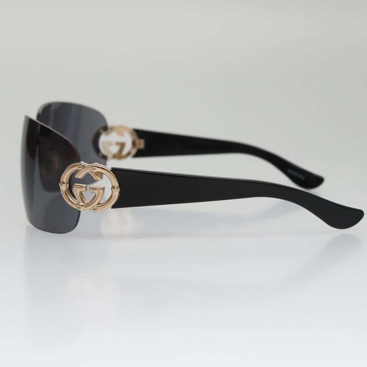 GUCCI Sunglasses Plastic Black Auth yk15937