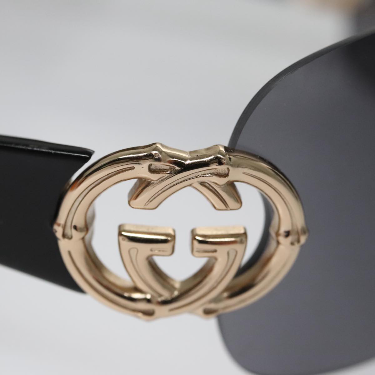 GUCCI Sunglasses Plastic Black Auth yk15937