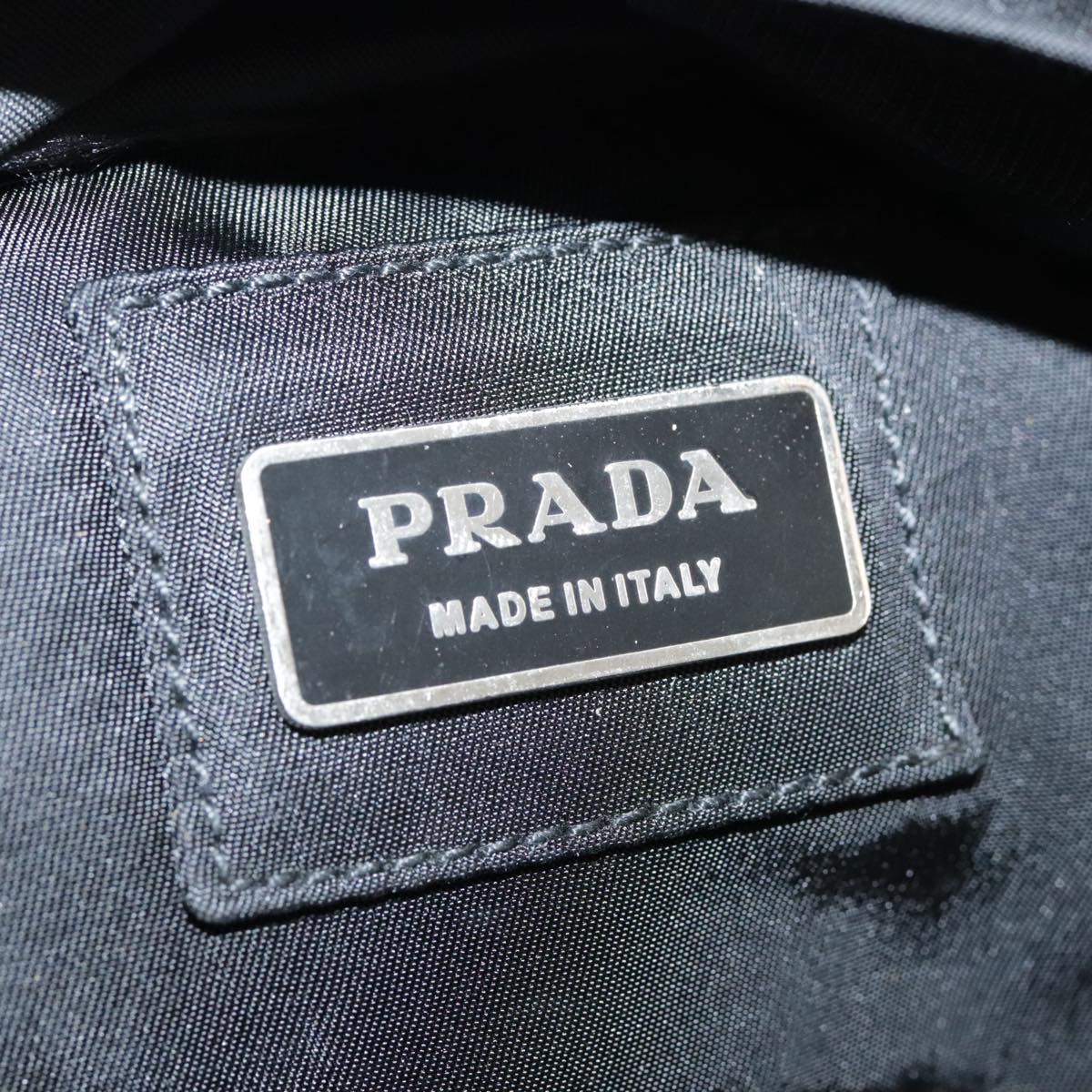 PRADA Waist Bag Nylon Black Silver Auth yk15944