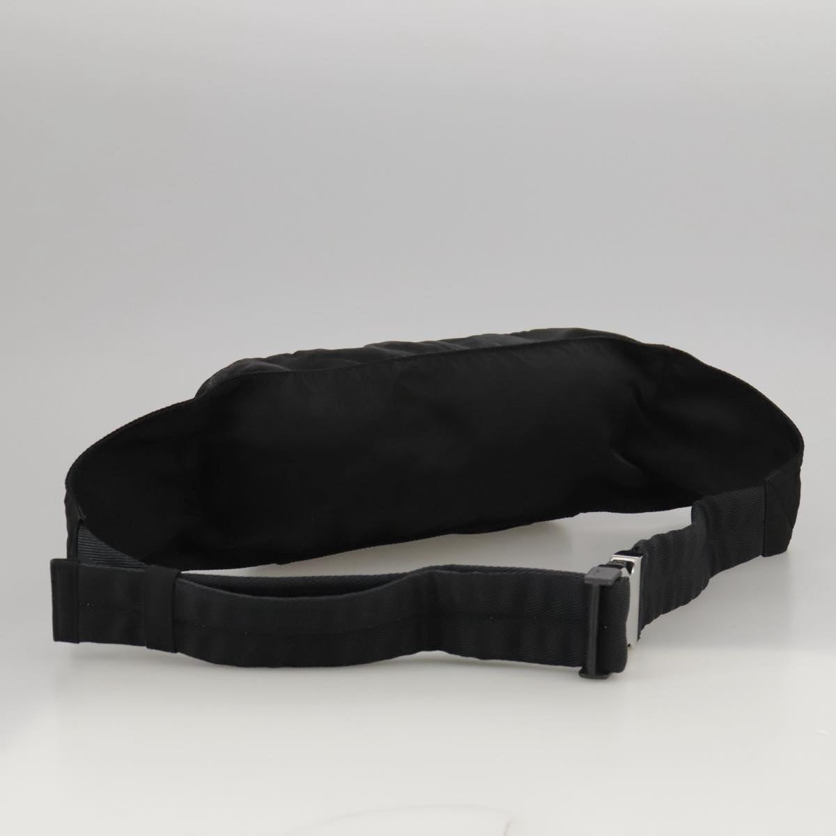 PRADA Waist Bag Nylon Black Silver Auth yk15944