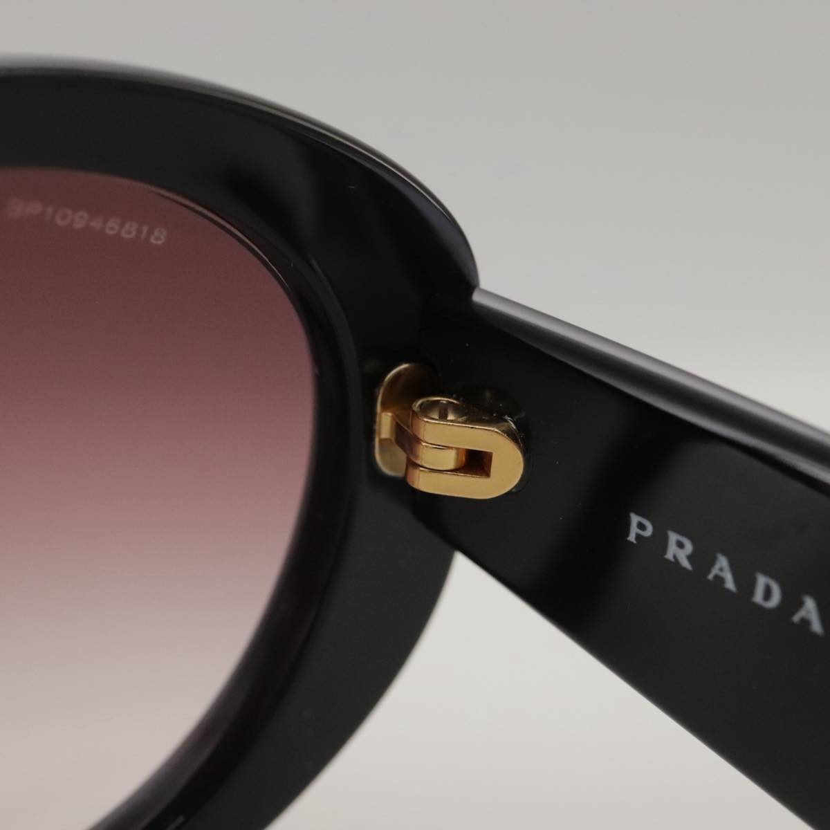 PRADA Sunglasses plastic Black Auth yk15947