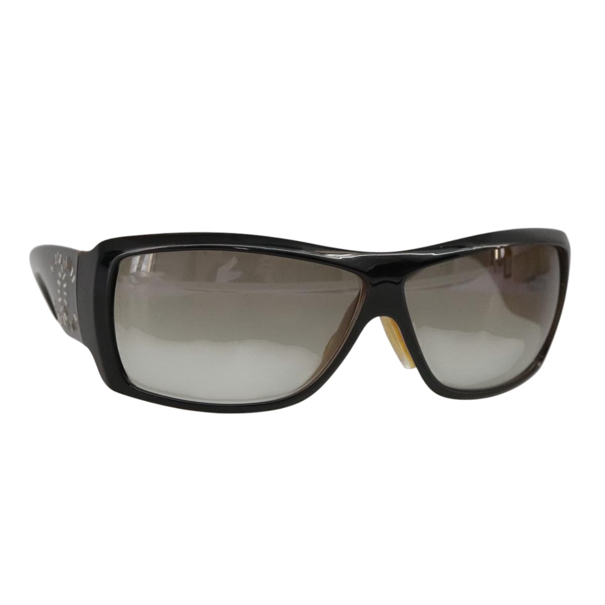 CHANEL Sunglasses plastic Black CC Auth yk15949