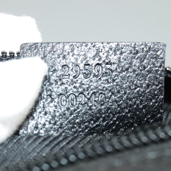 GUCCI GG Canvas Pouch Black Silver 29595 Auth yk15951V