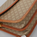 CELINE Macadam Canvas Shoulder Bag Beige Gold Auth yk15952-9