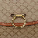 CELINE Macadam Canvas Shoulder Bag Beige Gold Auth yk15952-17
