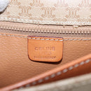CELINE Macadam Canvas Shoulder Bag Beige Gold Auth yk15952-19