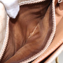 CELINE Macadam Canvas Shoulder Bag Beige Gold Auth yk15952-11