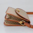 CELINE Macadam Canvas Shoulder Bag Beige Gold Auth yk15952-3