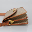 CELINE Macadam Canvas Shoulder Bag Beige Gold Auth yk15952-4