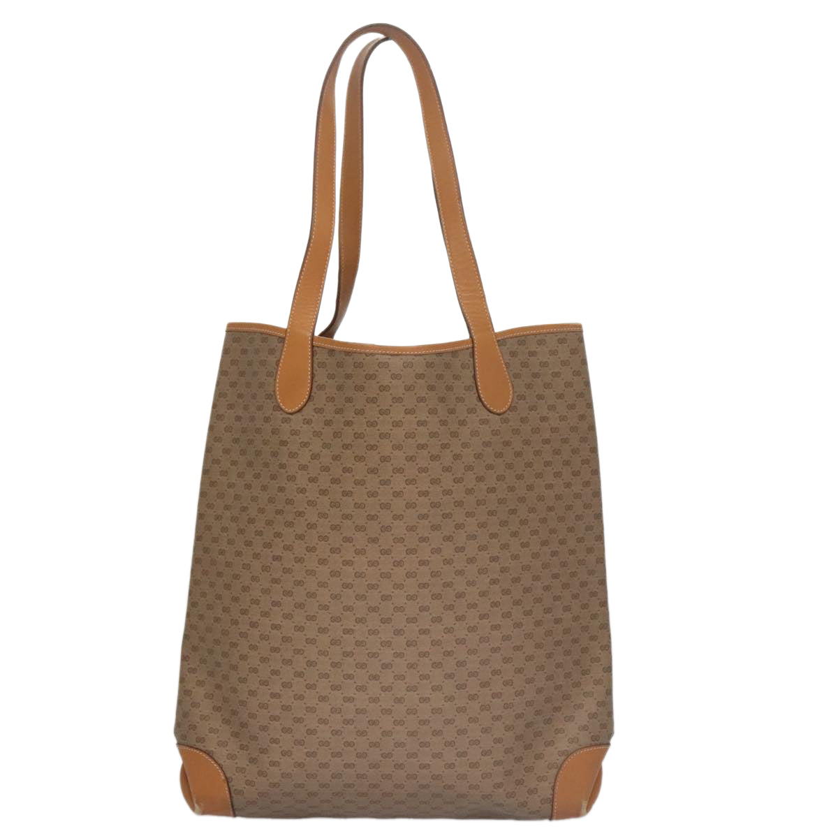 GUCCI Micro GG Canvas Web Sherry Line Tote Bag Beige Gold Auth yk15955 - 0