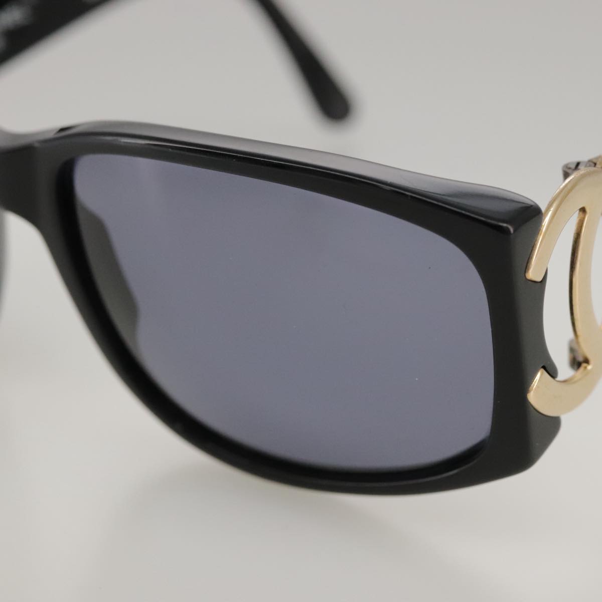 CHANEL Sunglasses plastic Black CC Auth yk15965