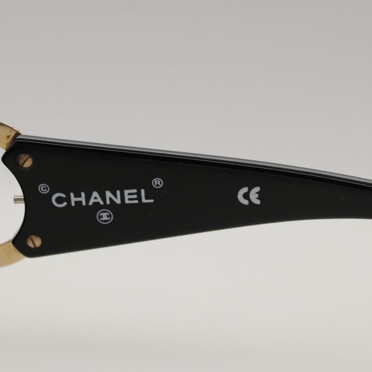 CHANEL Sunglasses plastic Black CC Auth yk15965