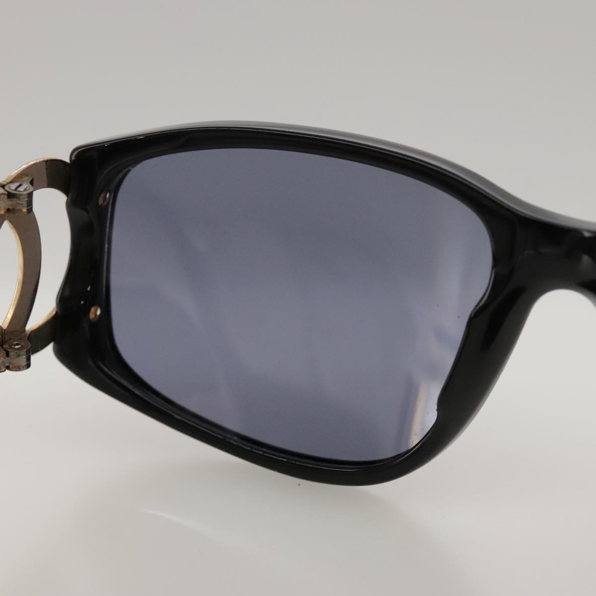 CHANEL Sunglasses plastic Black CC Auth yk15965