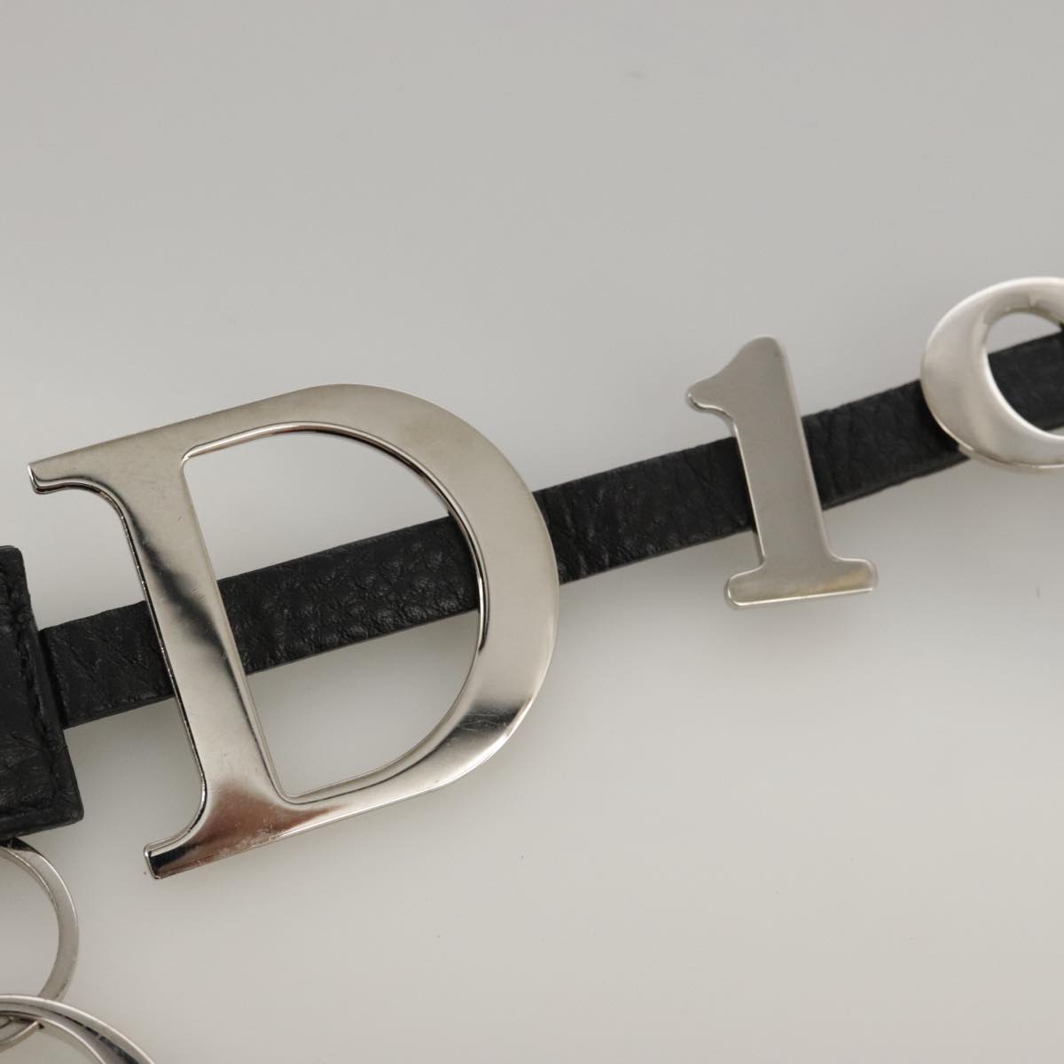 Christian Dior Belt Leather 37"" Black Auth yk15977