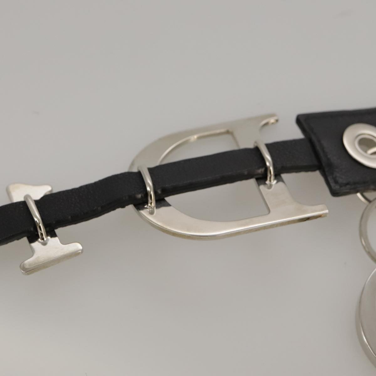 Christian Dior Belt Leather 37"" Black Auth yk15977