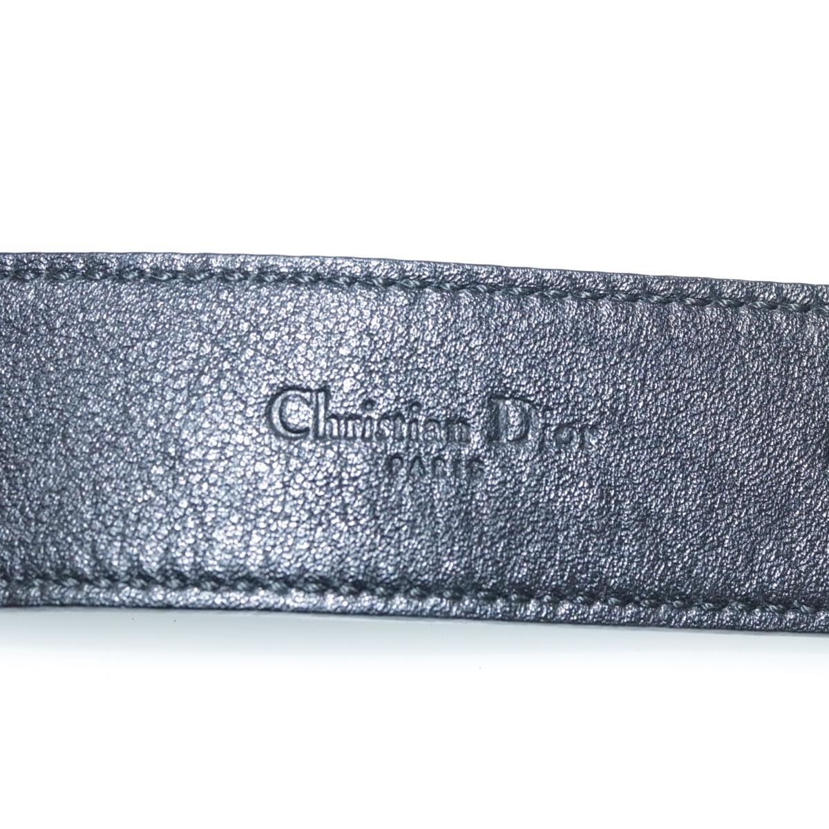 Christian Dior Belt Leather 37"" Black Auth yk15977