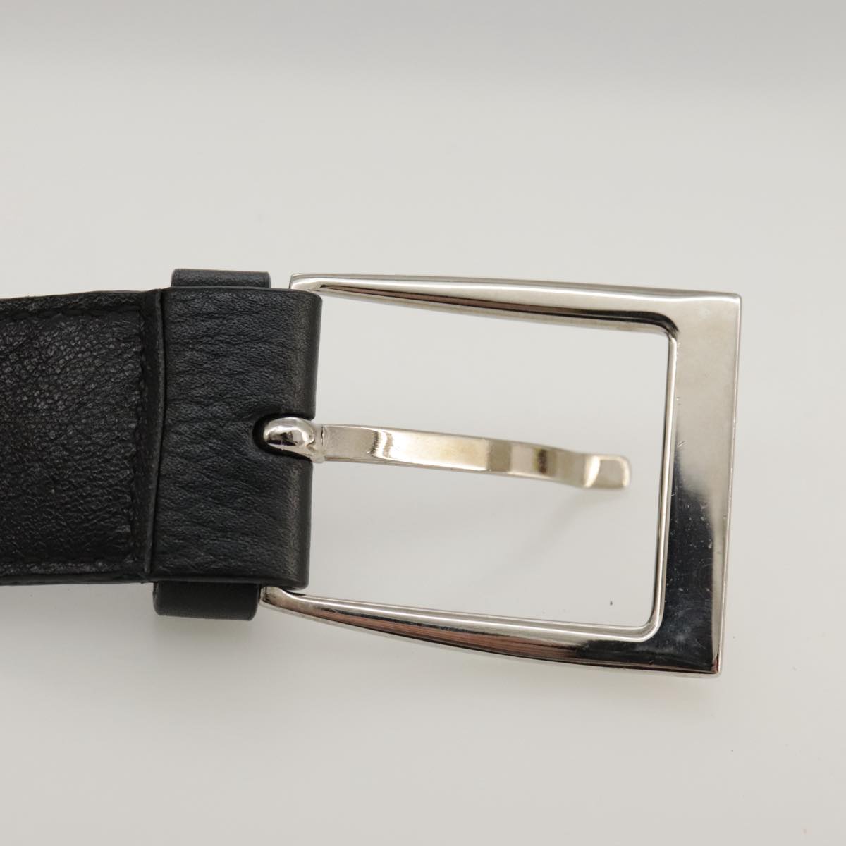 Christian Dior Belt Leather 37"" Black Auth yk15977