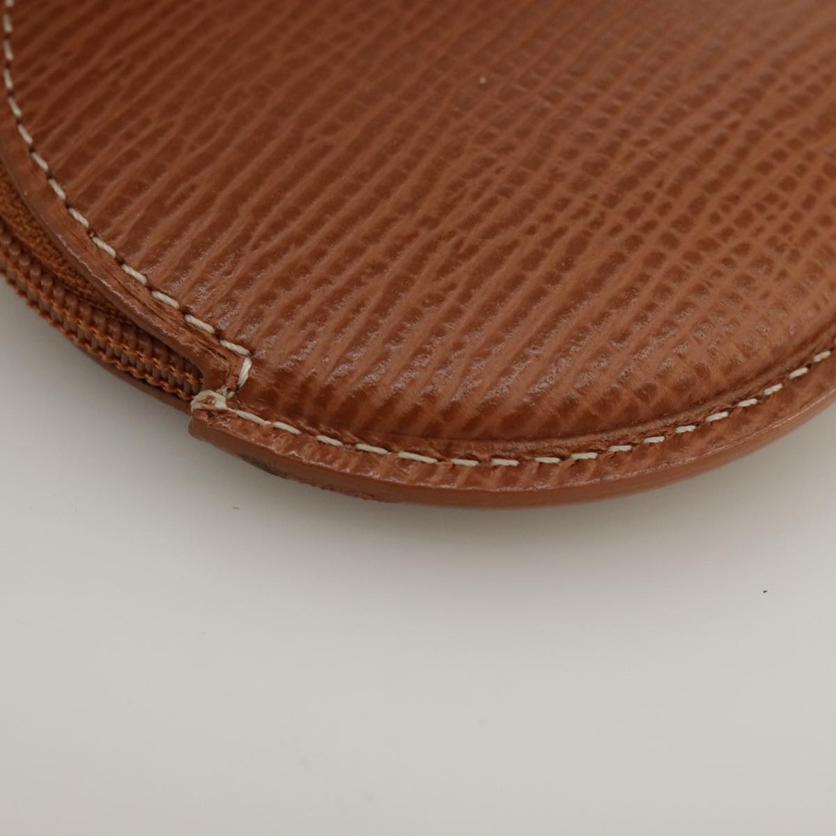 LOEWE Anagram Coin Purse Leather Brown Auth yk15979