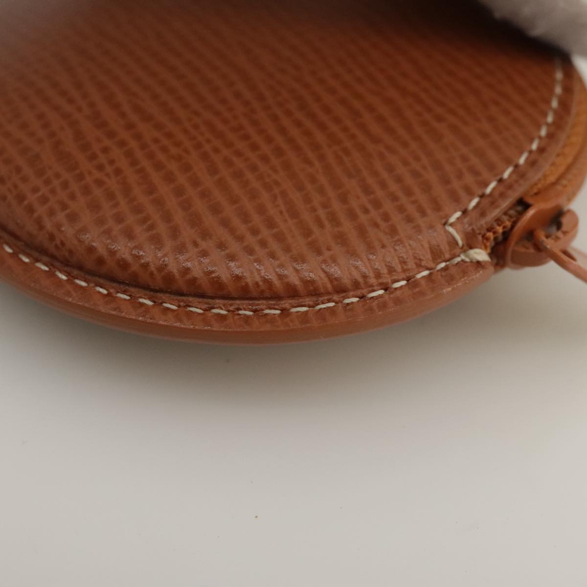 LOEWE Anagram Coin Purse Leather Brown Auth yk15979