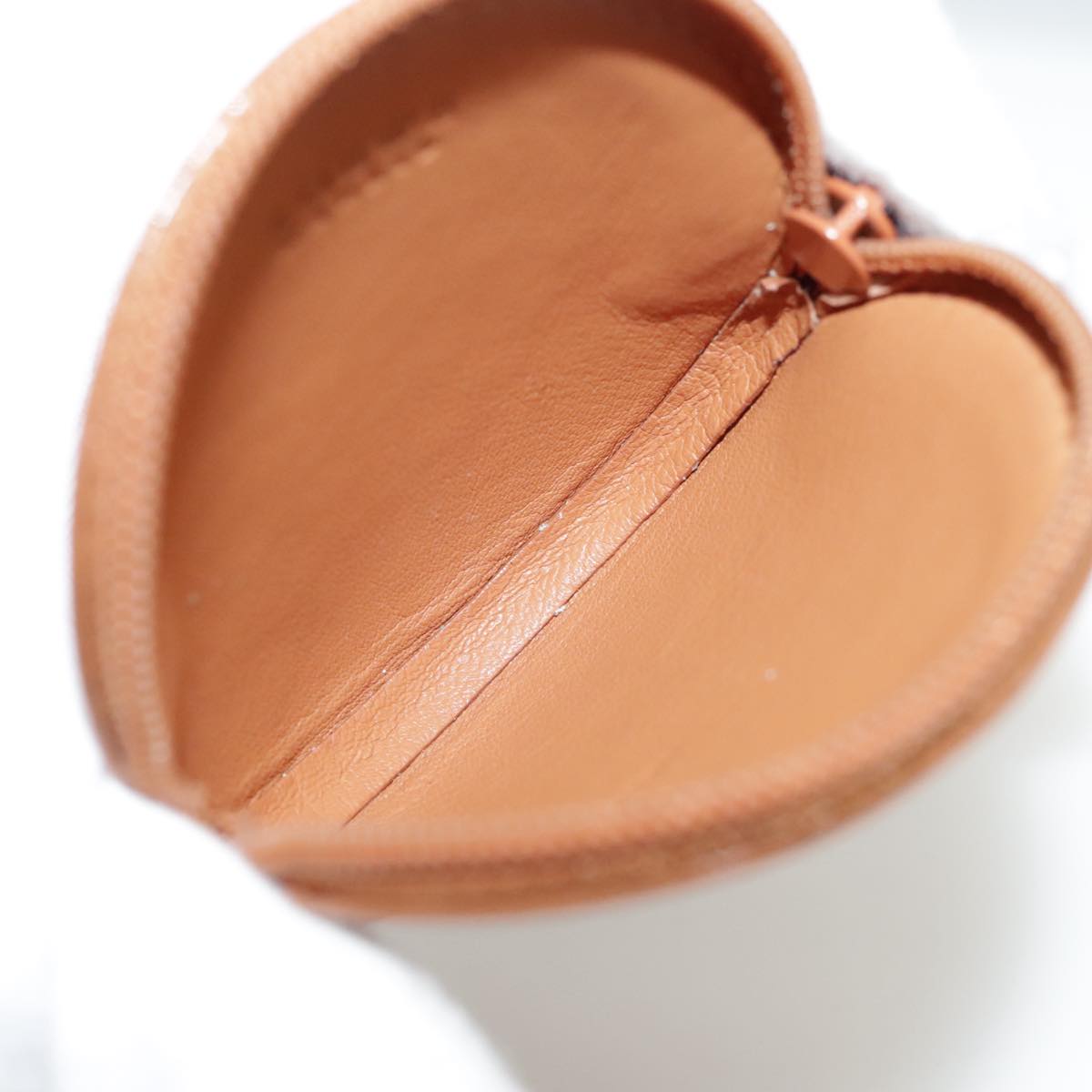 LOEWE Anagram Coin Purse Leather Brown Auth yk15979