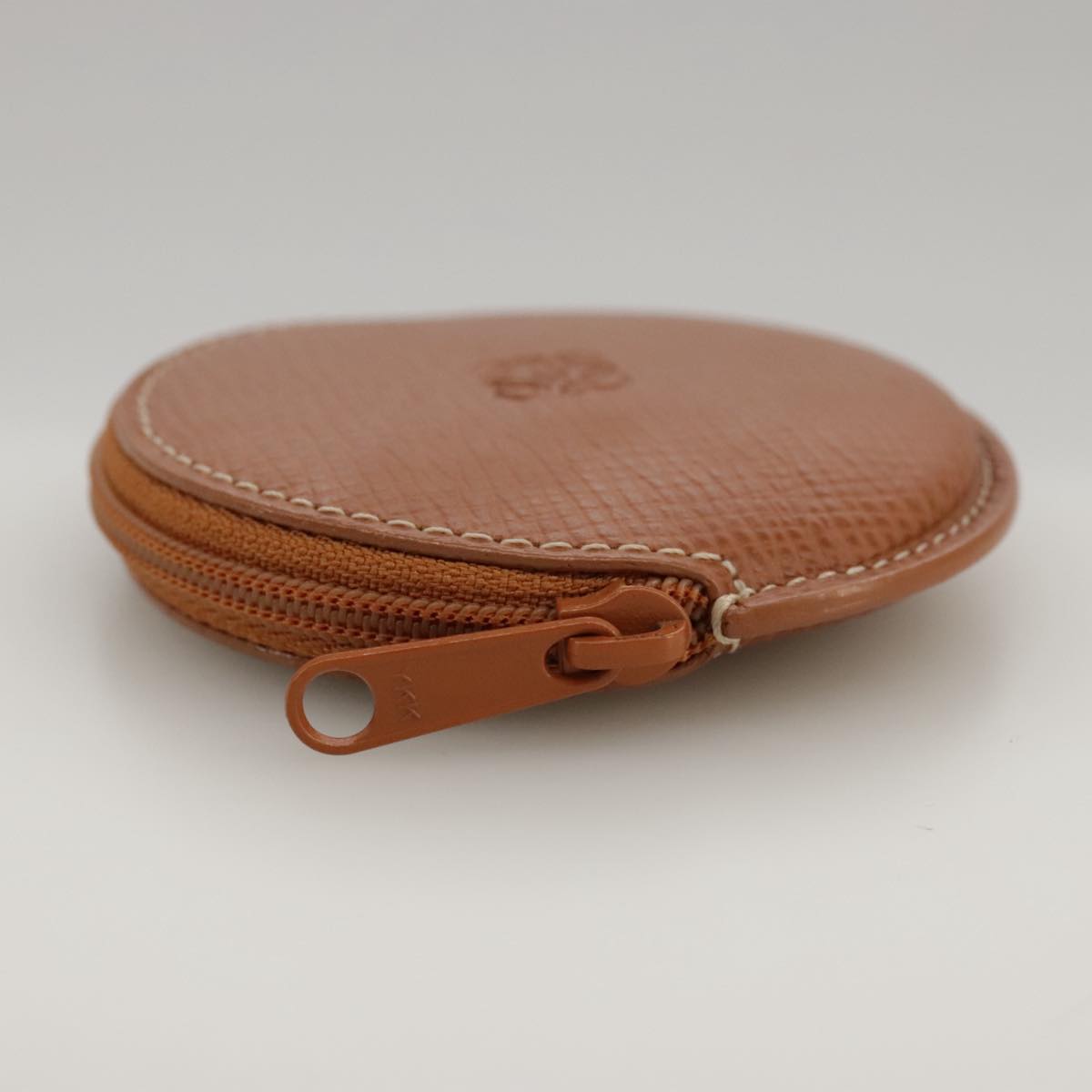 LOEWE Anagram Coin Purse Leather Brown Auth yk15979