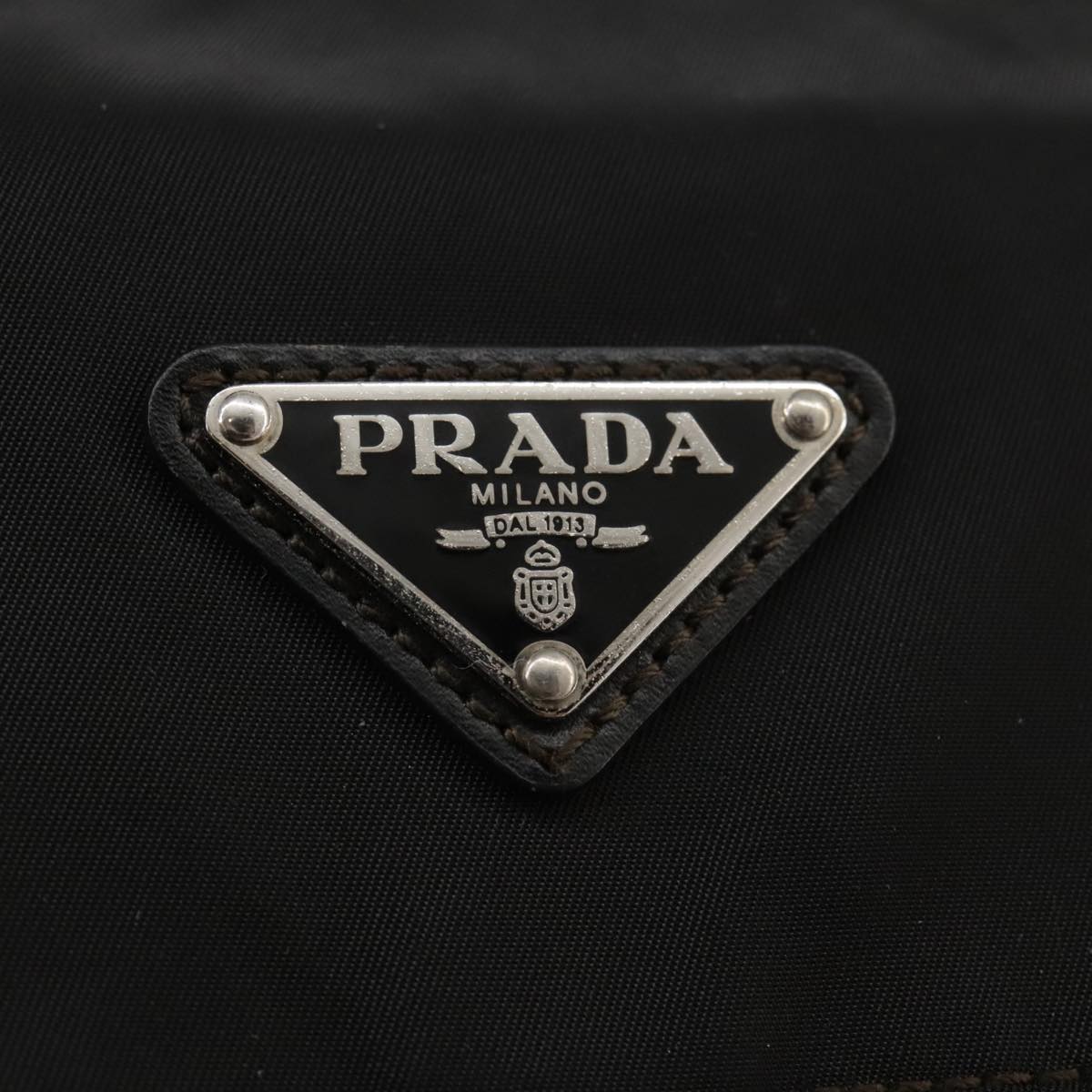 PRADA Shoulder Bag Nylon Black Silver Auth yk15982