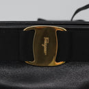 Salvatore Ferragamo Shoulder Bag Leather Black Gold Auth yk15984-10
