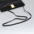 Salvatore Ferragamo Shoulder Bag Leather Black Gold Auth yk15984-7