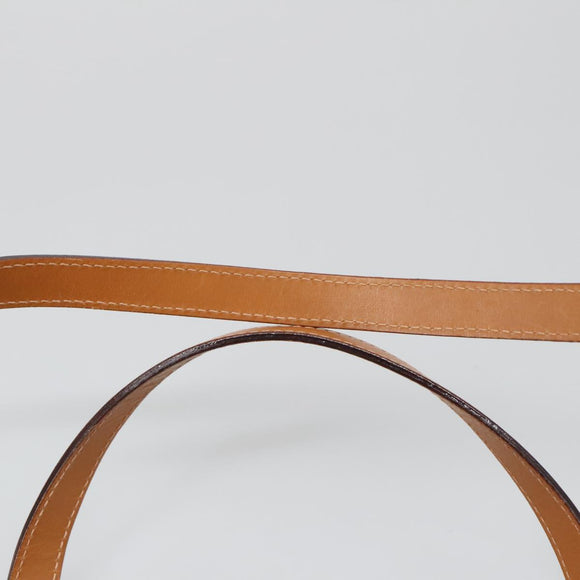 CELINE Hand Bag Leather Black Brown Gold Auth yk15986