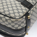 GUCCI GG Supreme Travel Case PVC Leather Navy Gold Auth yk16004-17