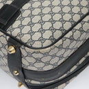 GUCCI GG Supreme Travel Case PVC Leather Navy Gold Auth yk16004-18