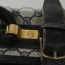 GUCCI GG Supreme Travel Case PVC Leather Navy Gold Auth yk16004-22