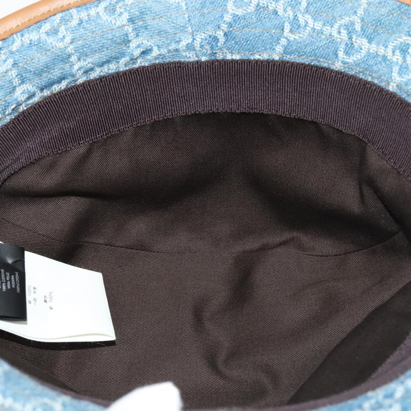 GUCCI GG Canvas Hat Denim L Blue Auth yk16007V