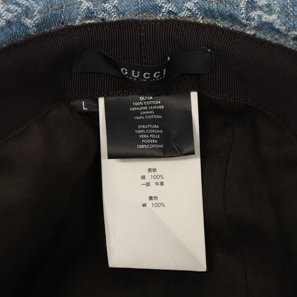 GUCCI GG Canvas Hat Denim L Blue Auth yk16007V