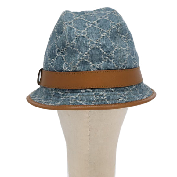 GUCCI GG Canvas Hat Denim L Blue Auth yk16007V