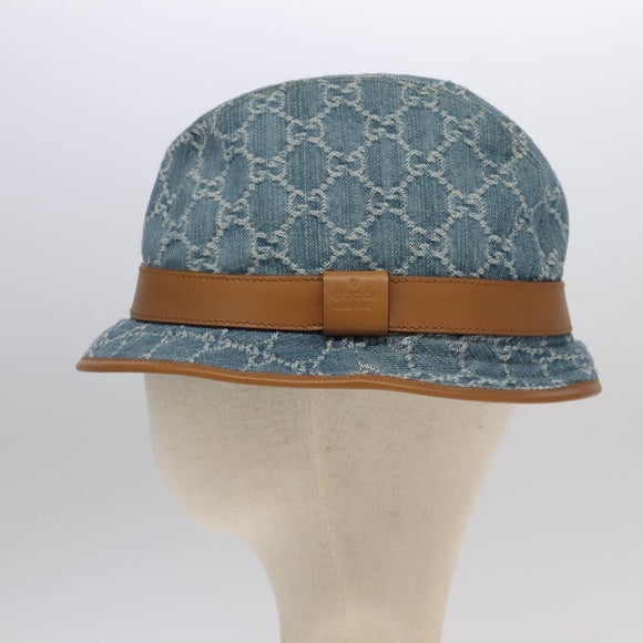 GUCCI GG Canvas Hat Denim L Blue Auth yk16007V