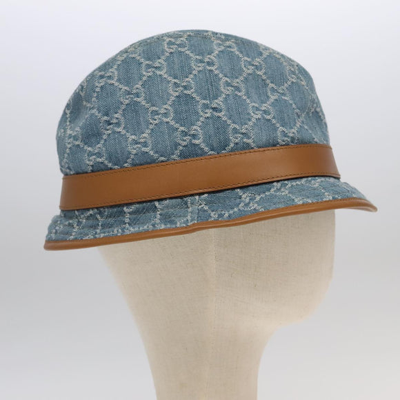 GUCCI GG Canvas Hat Denim L Blue Auth yk16007V