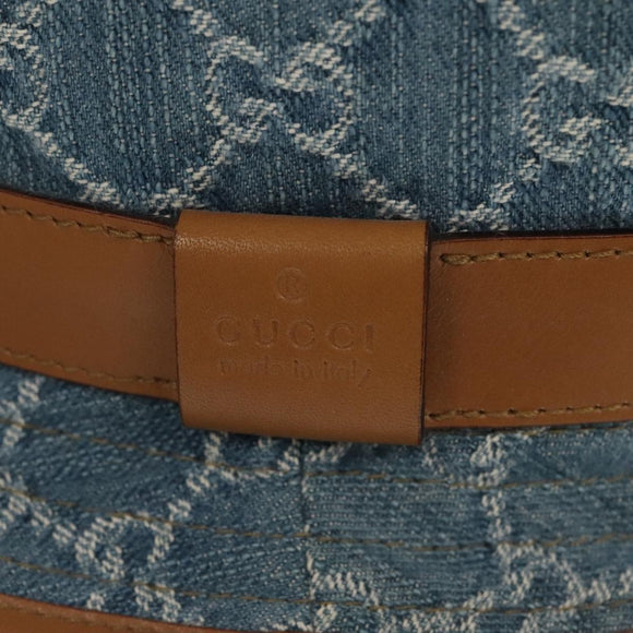 GUCCI GG Canvas Hat Denim L Blue Auth yk16007V
