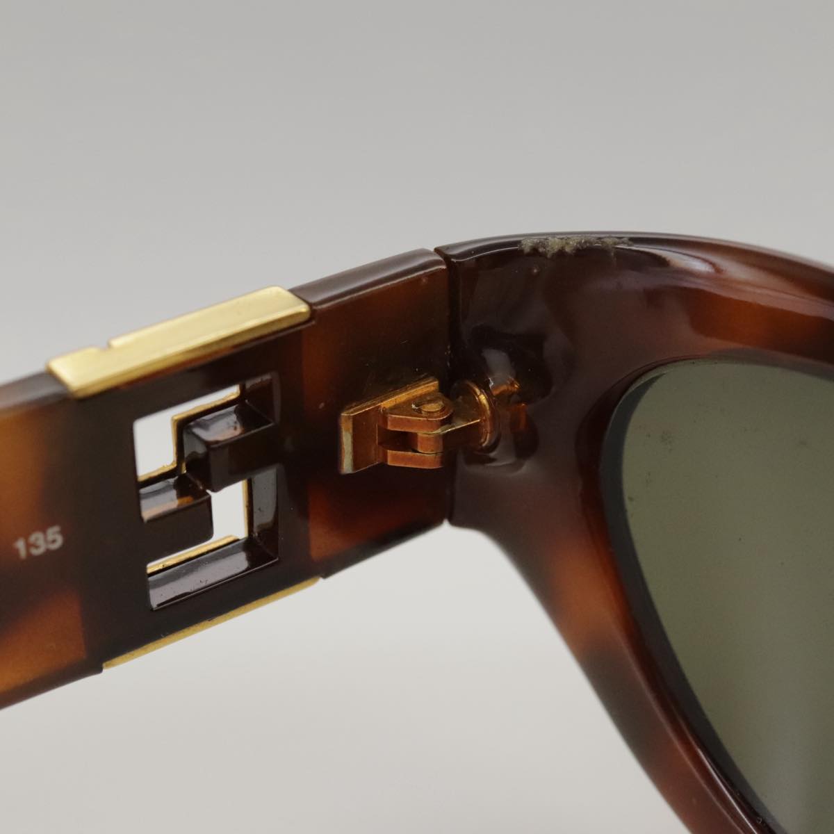 FENDI Sunglasses plastic Brown Auth yk16009