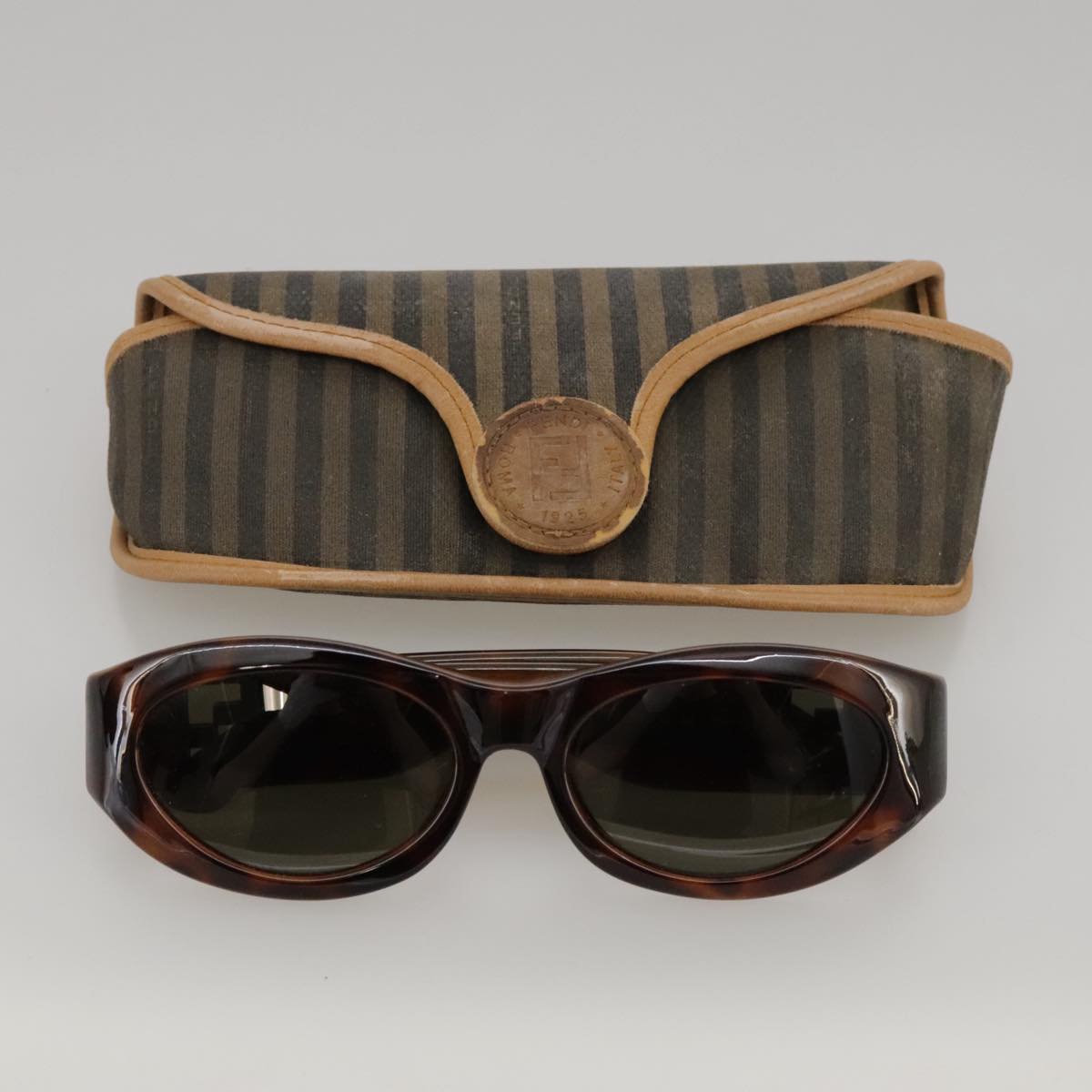 FENDI Sunglasses plastic Brown Auth yk16009