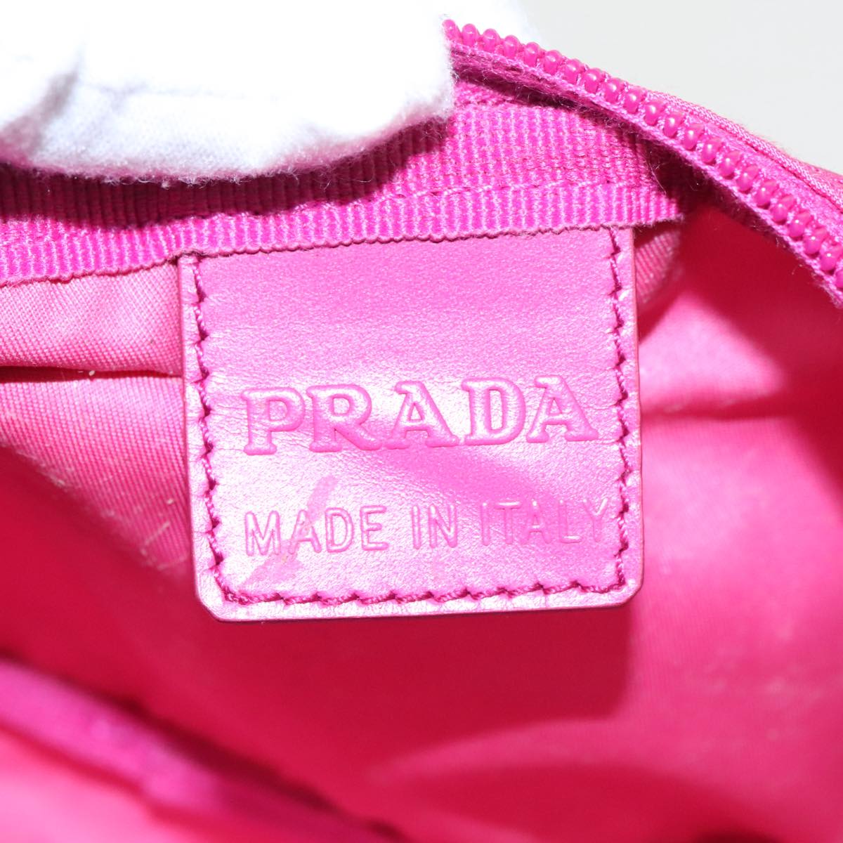 PRADA Pouch Nylon Pink Silver Auth yk16016