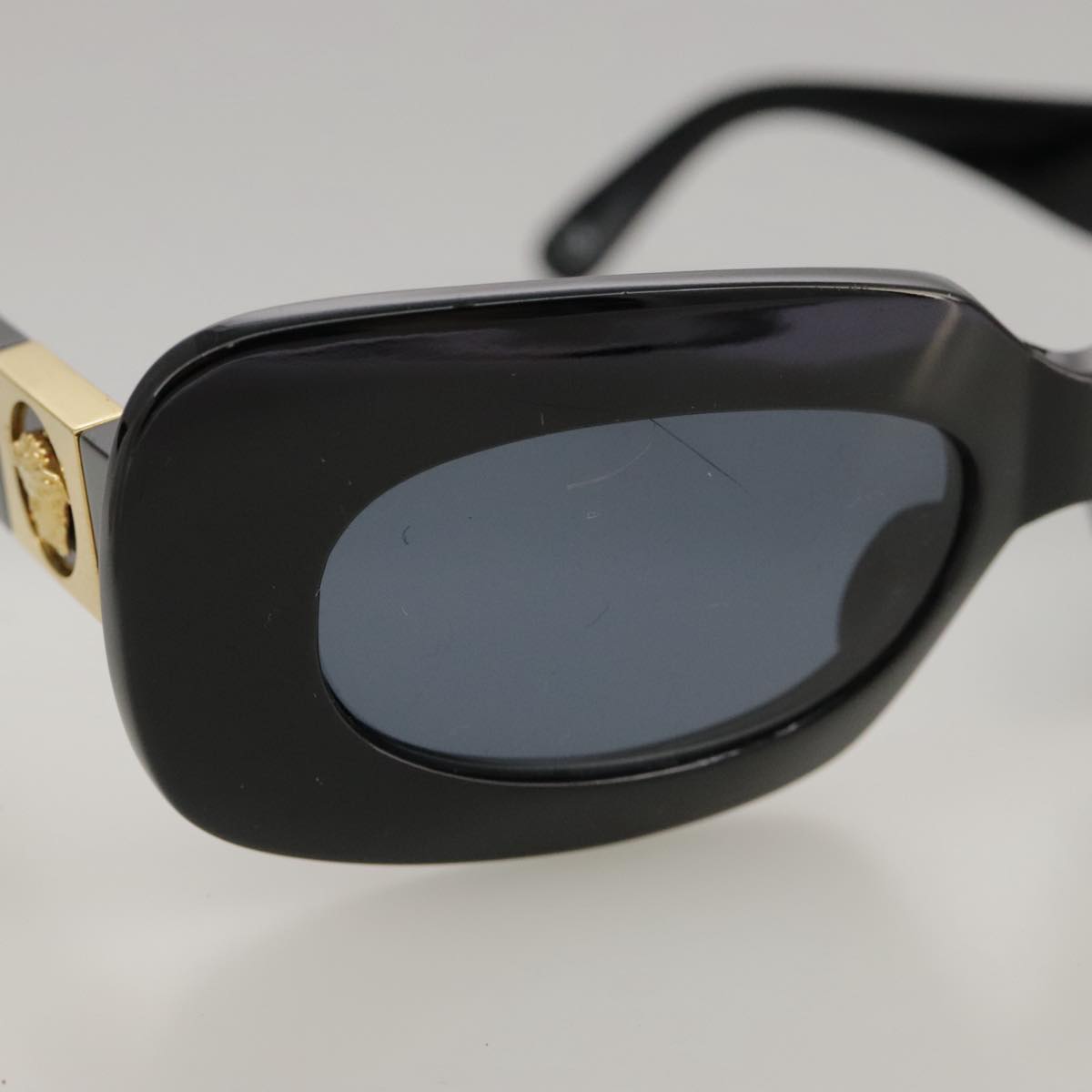 VERSACE Sunglasses plastic Black Auth yk16017